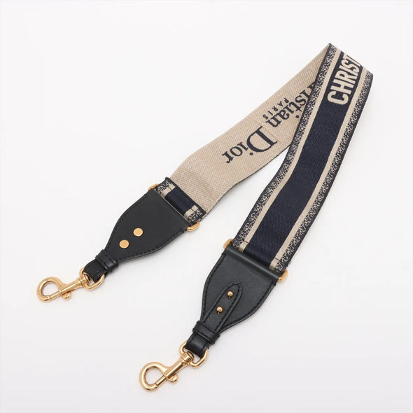Christian Dior Blue Dior Oblique Embroidery Mini Saddle Bag with Strap [Clearance Sale]