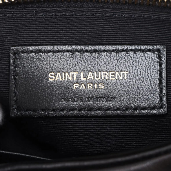 Black Quilted Lambskin Puffer Toy Bag (Goldtone Hardware)
