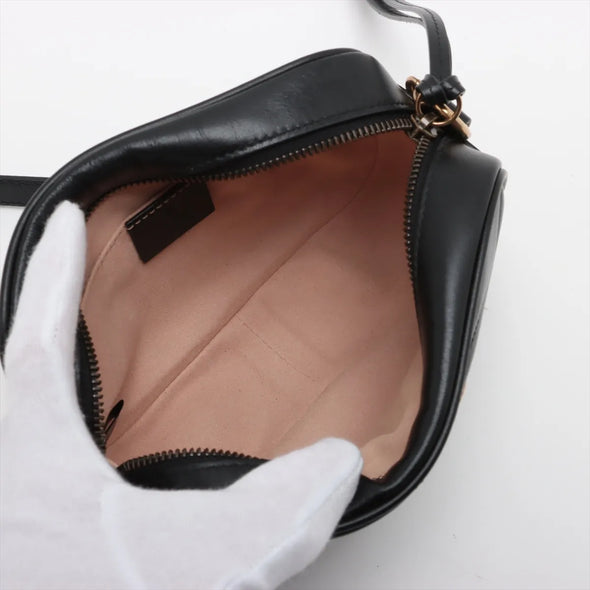 Gucci Black Leather GG Marmont Small Shoulder Bag [Clearance Sale]