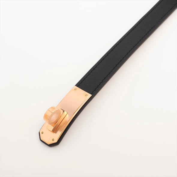 Hermes Black Leather Kelly 18 (2024) Belt [Clearance Sale]