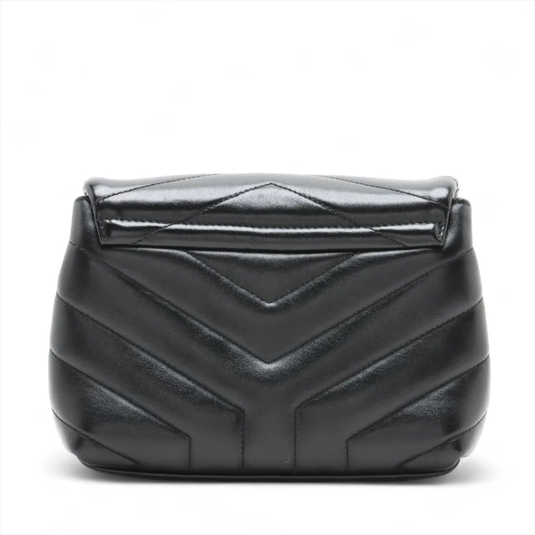 Saint Laurent Black Leather Toy Loulou Shoulder Bag [Clearance Sale]