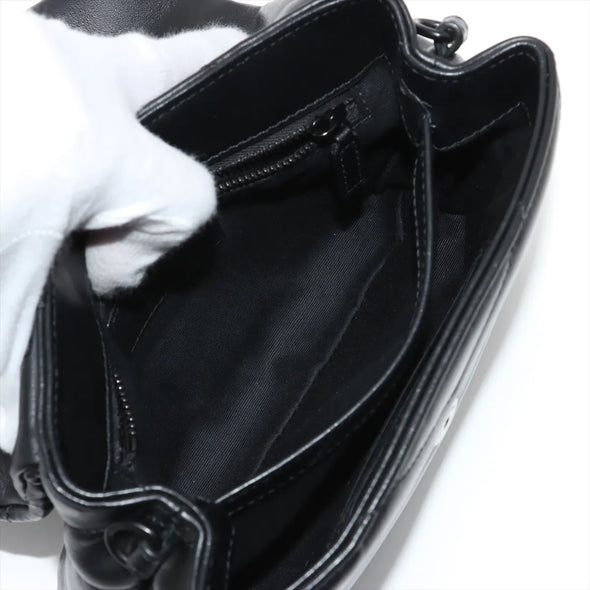 Saint Laurent Black Leather Toy Loulou Shoulder Bag [Clearance Sale]