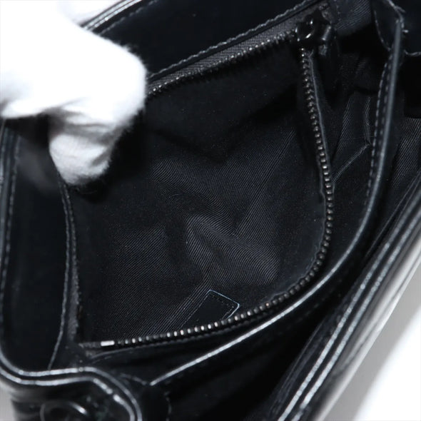 Saint Laurent Black Leather Toy Loulou Shoulder Bag [Clearance Sale]