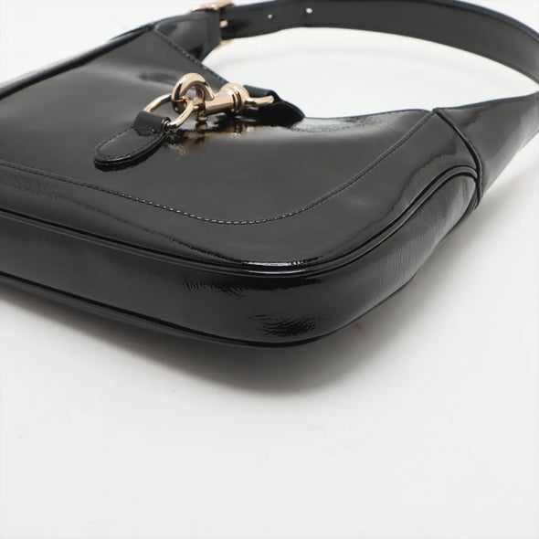 Gucci Black Patent Leather Gucci Jackie Medium Bag [Clearance Sale]