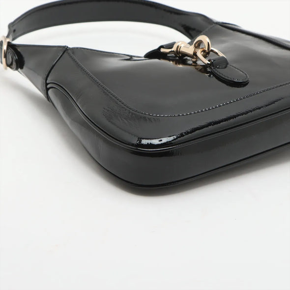 Gucci Black Patent Leather Gucci Jackie Medium Bag [Clearance Sale]