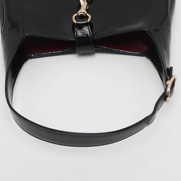 Gucci Black Patent Leather Gucci Jackie Medium Bag [Clearance Sale]