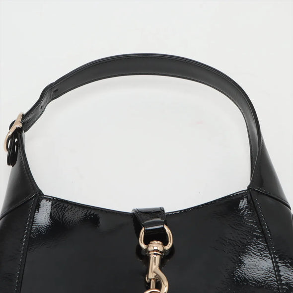 Gucci Black Patent Leather Gucci Jackie Medium Bag [Clearance Sale]