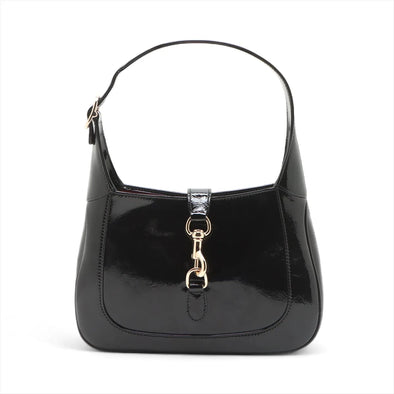 Gucci Black Patent Leather Gucci Jackie Medium Bag [Clearance Sale]