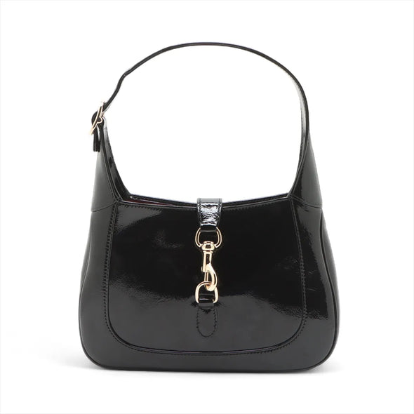 Gucci Black Patent Leather Gucci Jackie Medium Bag [Clearance Sale]