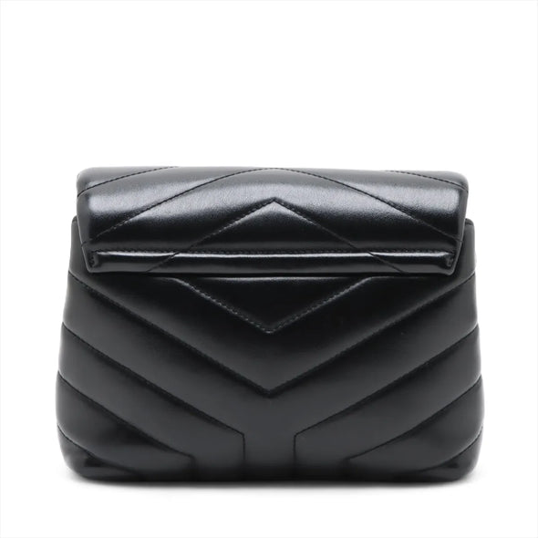 Saint Laurent Black Leather Toy Loulou Shoulder Bag [Clearance Sale]