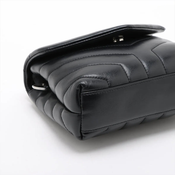 Saint Laurent Black Leather Toy Loulou Shoulder Bag [Clearance Sale]
