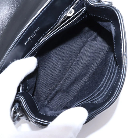Saint Laurent Black Leather Toy Loulou Shoulder Bag [Clearance Sale]