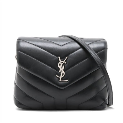 Saint Laurent Black Leather Toy Loulou Shoulder Bag [Clearance Sale]
