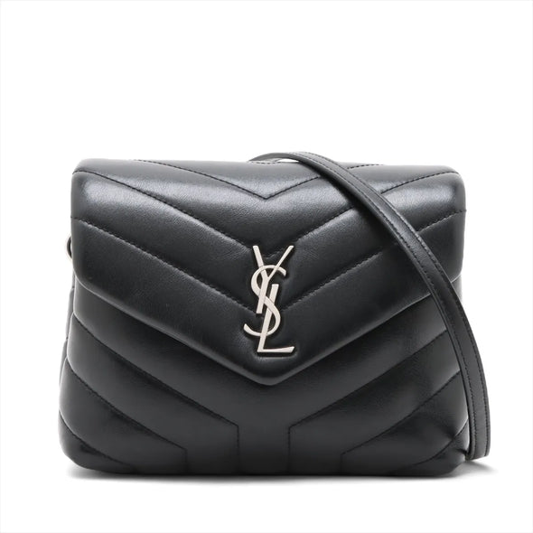 Saint Laurent Black Leather Toy Loulou Shoulder Bag [Clearance Sale]