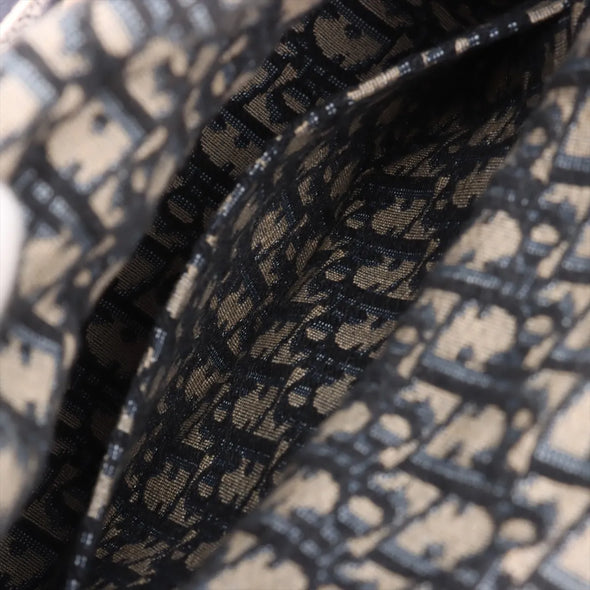 Christian Dior Natural Rattan and Blue Dior Oblique Jacquard Medium Lady Dior Handbag [Clearance Sale]