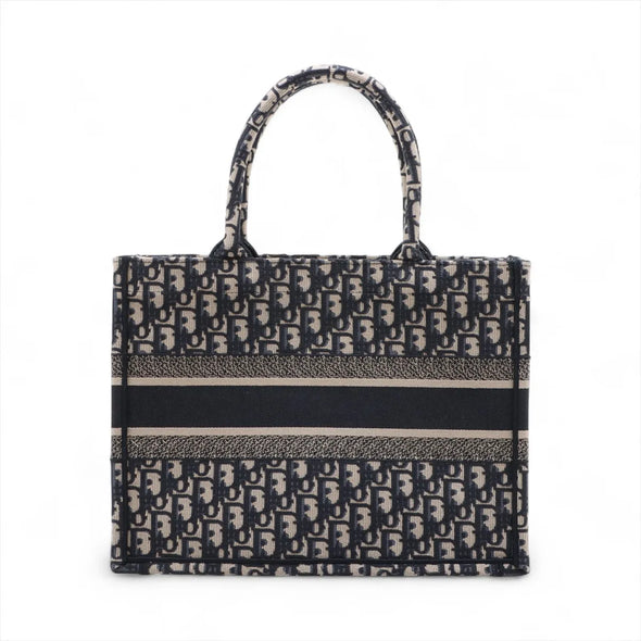 Christian Dior Blue Dior Oblique Embroidery Medium Dior Book Tote [Clearance Sale]