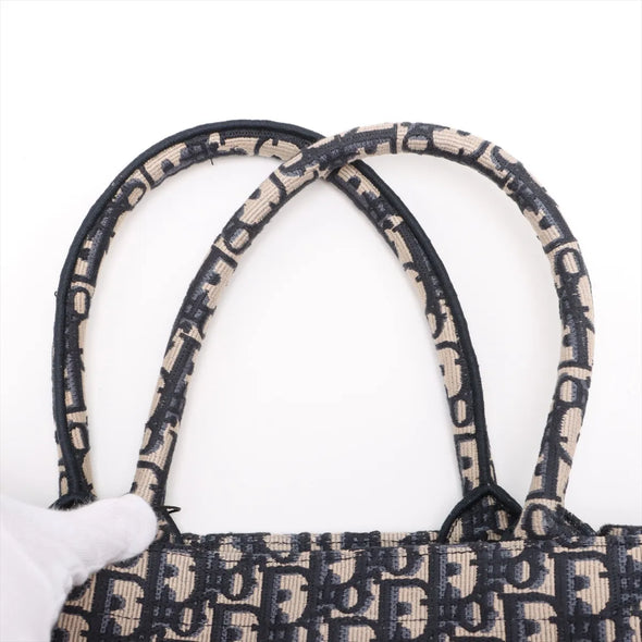 Christian Dior Blue Dior Oblique Embroidery Medium Dior Book Tote [Clearance Sale]
