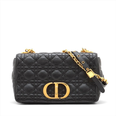 Christian Dior Black Quilted Leather Medium Caro Bag [Clearance Sale]