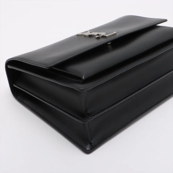 Saint Laurent Black Calfskin Leather Sunset Shoulder Bag [Clearance Sale]
