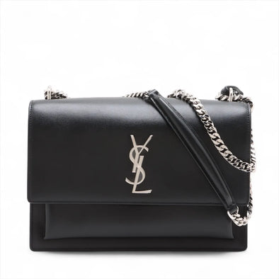 Saint Laurent Black Calfskin Leather Sunset Shoulder Bag [Clearance Sale]