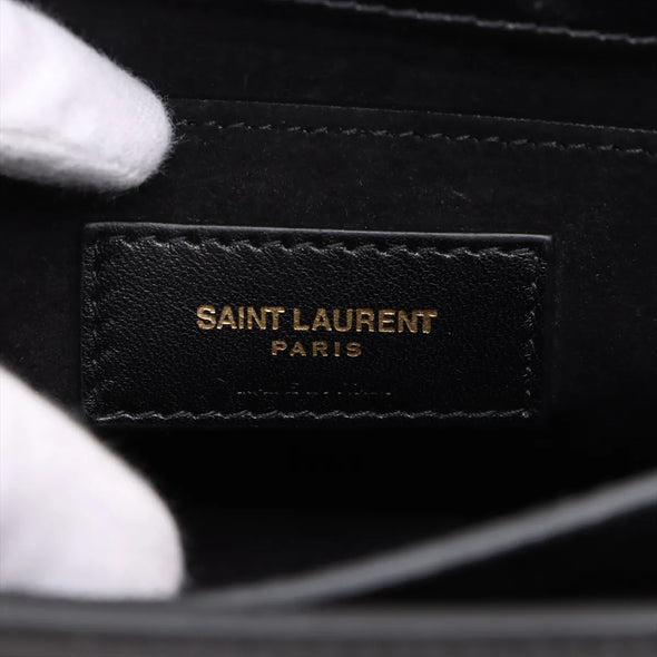 Saint Laurent Black Calfskin Leather Medium Sunset Shoulder Bag [Clearance Sale]