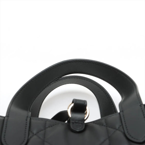 Christian Dior Black Macrocannage Leather Small Dior Toujours Vertical Tote Bag [Clearance Sale]