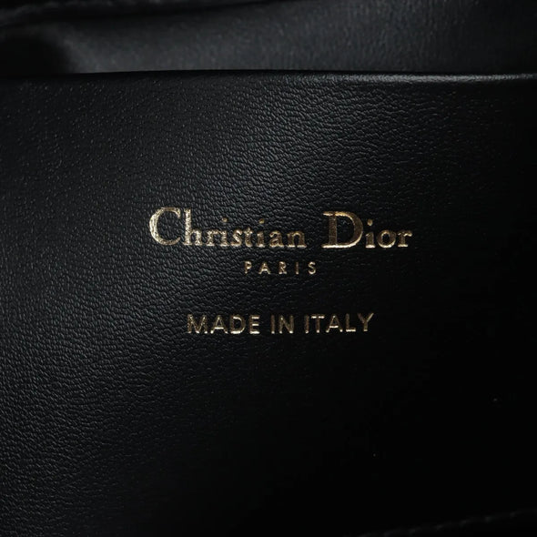 Christian Dior Black Macrocannage Leather Small Dior Toujours Vertical Tote Bag [Clearance Sale]