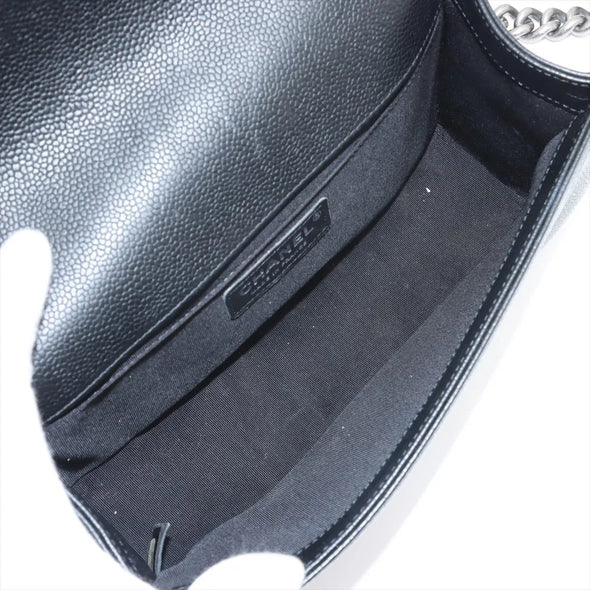 Chanel Black Caviar Calfskin Boy Chanel Flap Closure Handbag [Clearance Sale]