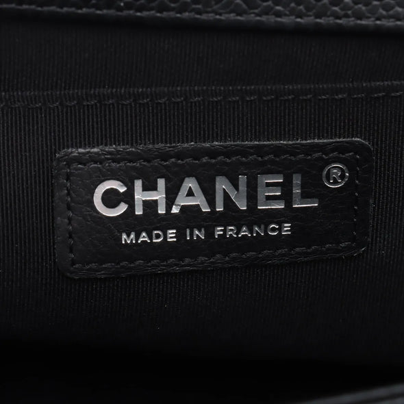 Chanel Black Caviar Calfskin Boy Chanel Flap Closure Handbag [Clearance Sale]