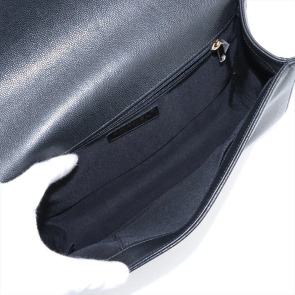 Chanel Black Caviar Calfskin Boy Chanel Flap Closure Handbag [Clearance Sale]