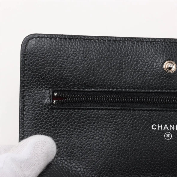 Chanel Black Caviar Calfskin Wallet on Chain [Clearance Sale]