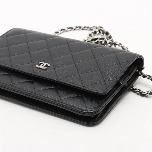 Chanel Black Caviar Calfskin Wallet on Chain [Clearance Sale]