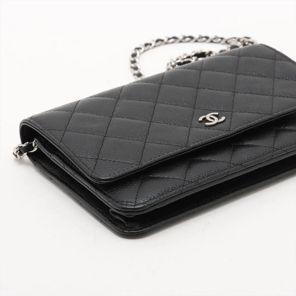 Chanel Black Caviar Calfskin Wallet on Chain [Clearance Sale]