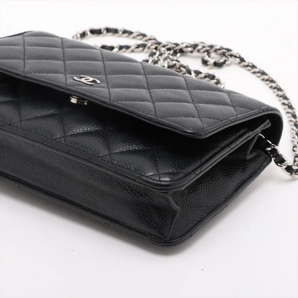 Chanel Black Caviar Calfskin Wallet On Chain [Clearance Sale]