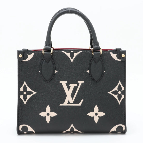 Louis Vuitton Black Beige Bicolor Monogram Empreinte Leather OnTheGo PM [Clearance Sale]