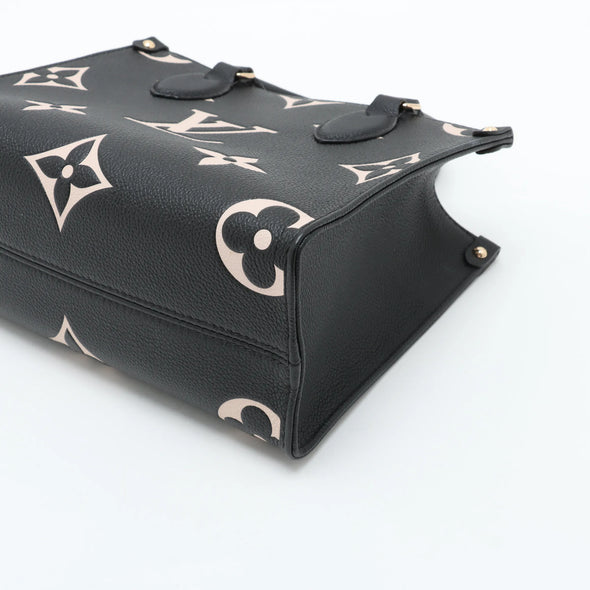 Louis Vuitton Black Beige Bicolor Monogram Empreinte Leather OnTheGo PM [Clearance Sale]