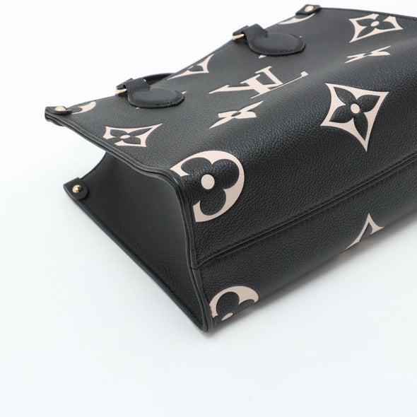 Louis Vuitton Black Beige Bicolor Monogram Empreinte Leather OnTheGo PM [Clearance Sale]