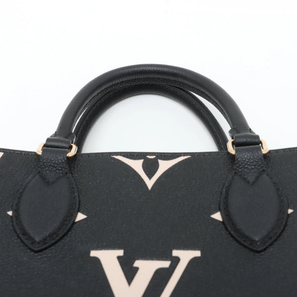 Louis Vuitton Black Beige Bicolor Monogram Empreinte Leather OnTheGo PM [Clearance Sale]
