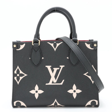 Louis Vuitton Black Beige Bicolor Monogram Empreinte Leather OnTheGo PM [Clearance Sale]
