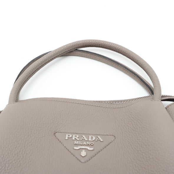 Prada Greige Vitello Daino Calfskin Leather Handbag [Clearance Sale]