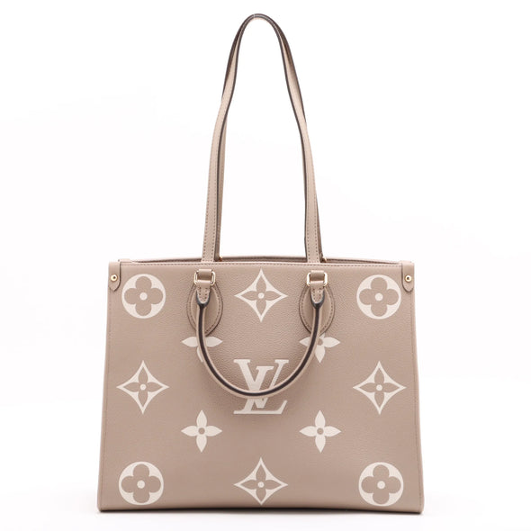 Louis Vuitton Tourterelle Bicolor Monogram Empreinte Leather OnTheGo MM [Clearance Sale]