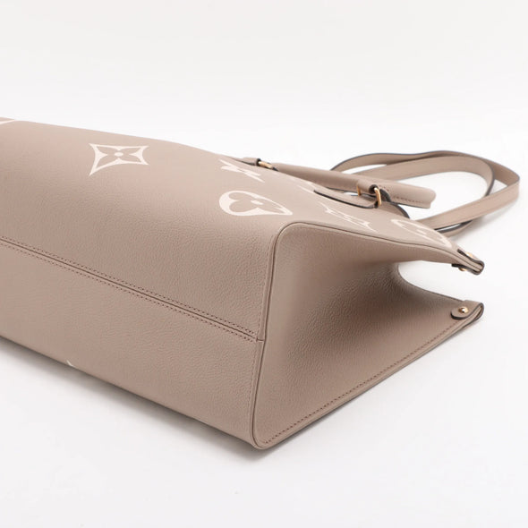 Louis Vuitton Tourterelle Bicolor Monogram Empreinte Leather OnTheGo MM [Clearance Sale]