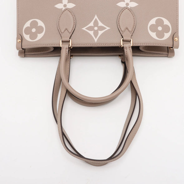 Louis Vuitton Tourterelle Bicolor Monogram Empreinte Leather OnTheGo MM [Clearance Sale]