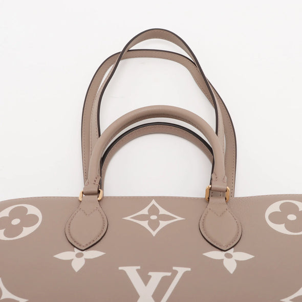 Louis Vuitton Tourterelle Bicolor Monogram Empreinte Leather OnTheGo MM [Clearance Sale]