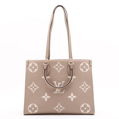 Louis Vuitton Tourterelle Bicolor Monogram Empreinte Leather OnTheGo MM [Clearance Sale]
