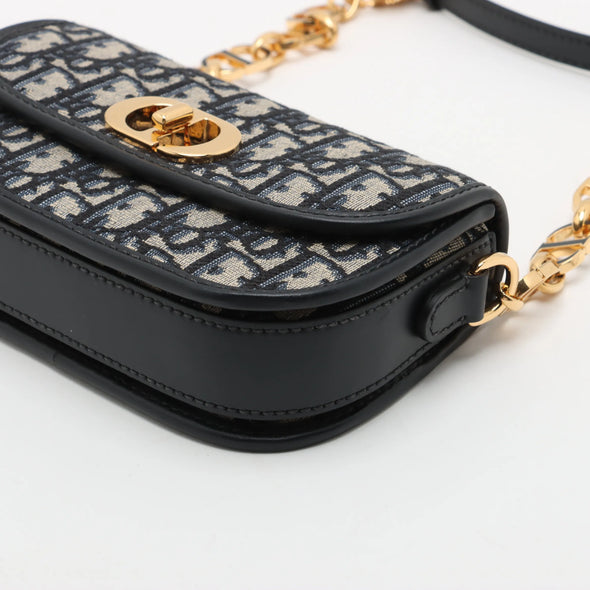 Christian Dior Blue Dior Oblique Jacquard 30 Montaigne Small Avenue Bag [Clearance Sale]
