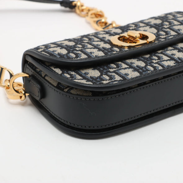 Christian Dior Blue Dior Oblique Jacquard 30 Montaigne Small Avenue Bag [Clearance Sale]