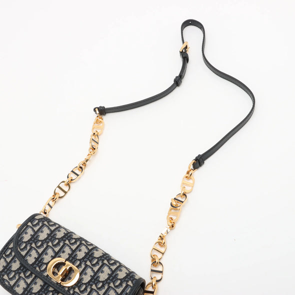 Christian Dior Blue Dior Oblique Jacquard 30 Montaigne Small Avenue Bag [Clearance Sale]
