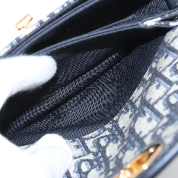 Christian Dior Blue Dior Oblique Jacquard 30 Montaigne Small Avenue Bag [Clearance Sale]