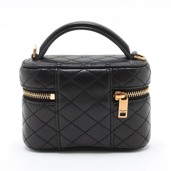 Saint Laurent Black Lambskin Leather Gaby Vanity Bag [Clearance Sale]